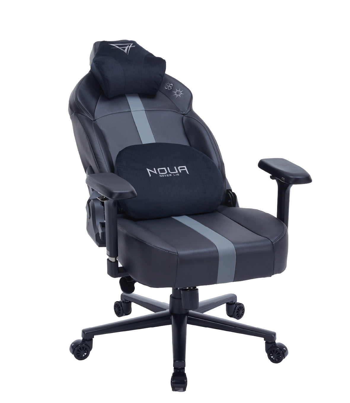 SEDIA GAMING NOUA GROUND ERGONOMICA CON BRACCIOLI 4D MAGNETICI, MECCANISMO FROG E SCHIENALE RECLINABILE 160° ( Black/Grey))