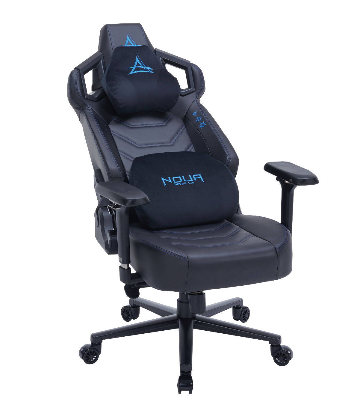 SEDIA GAMING NOUA MIND BLU ERGONOMICA CON CUSCINI LOMBARE/CERVICALE, SCOCCA ABS E BRACCIOLI 4D