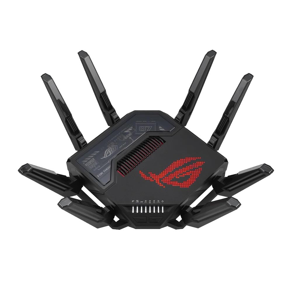 ASUS ROG Rapture GT-BE98 WiFi 7 Router, quad-band, banda 320 MHz, 4096-QAM, funzionamento multi-link, doppia porta 10G