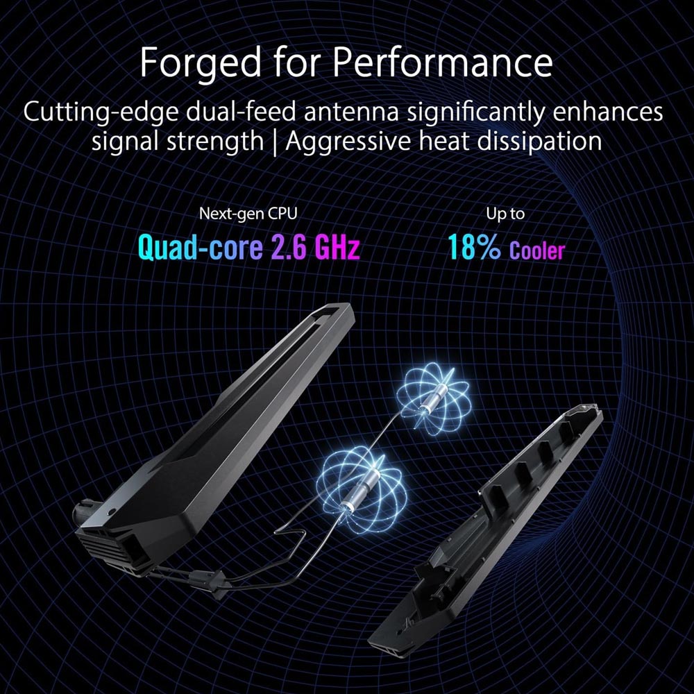 ASUS ROG Rapture GT-BE98 WiFi 7 Router, quad-band, banda 320 MHz, 4096-QAM, funzionamento multi-link, doppia porta 10G