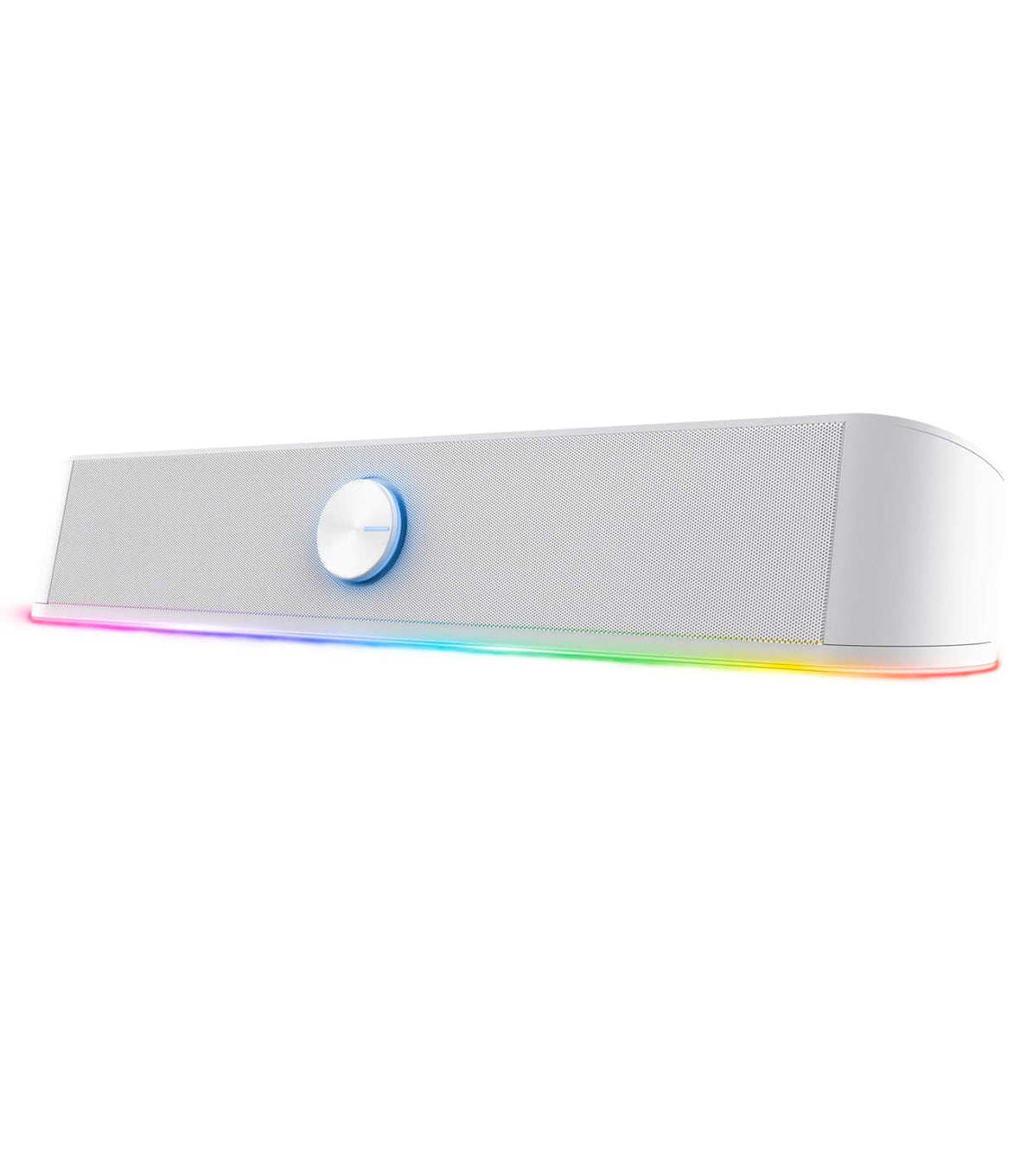 Speaker USB Trust GXT 619W Thorne White RGB LED SOUNDBAR 2.0 canali 12 W Stereo Speaker con Illuminazione LED RGB, Sound Bar Jack AUX 3.5 mm, Casse PC