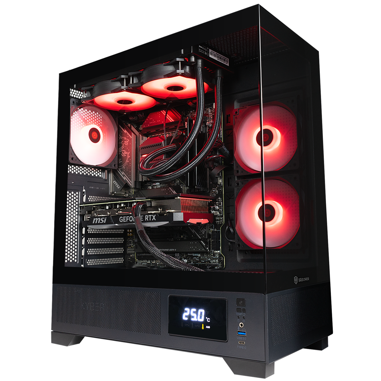 BREUNOR RAIJIN - PC Gaming Intel i7 14700K 20 Core fino 4.40 GHz, RX 7800XT 16GB, RAM 32Gb DDr5 6000MHz, SSD Nvme 2000Gb, Dissipatore a liquido 240mm, Windows 11 pro, Pc Desktop Gaming