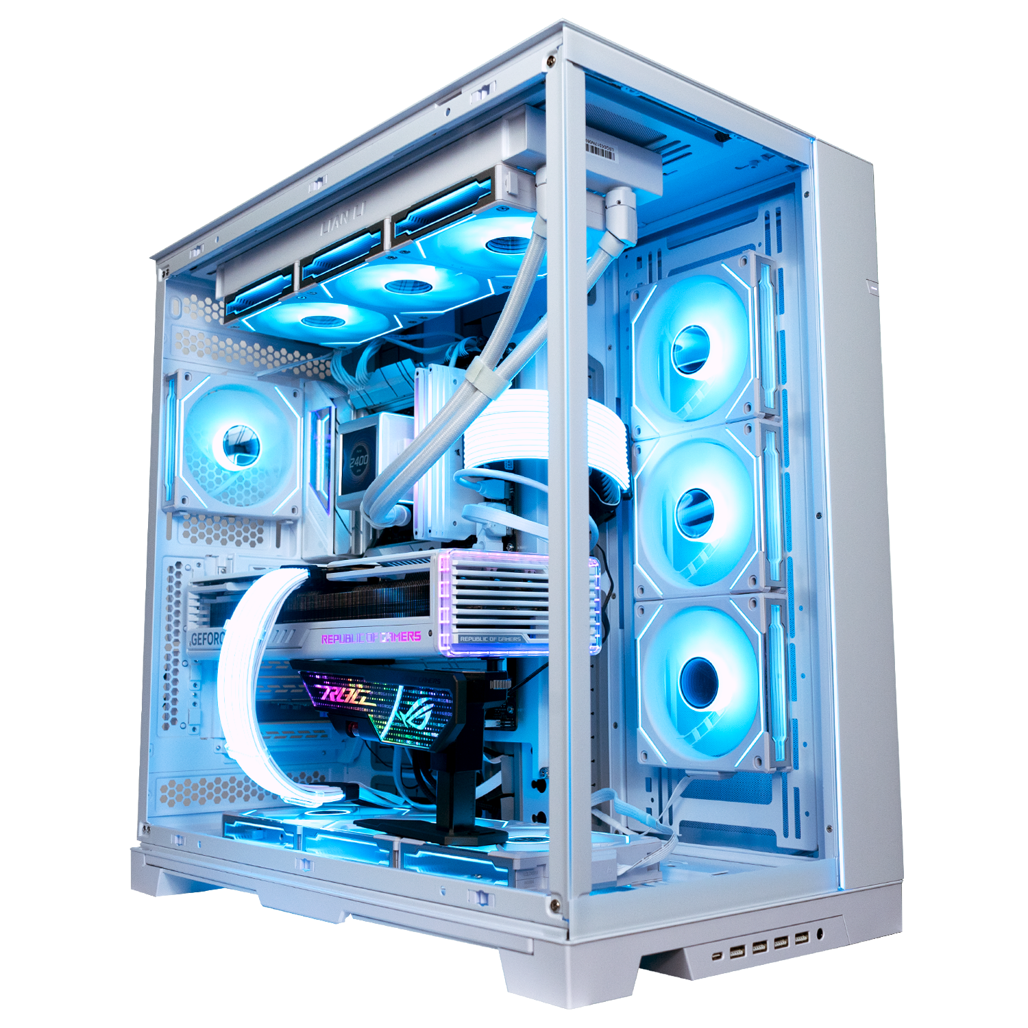 BREUNOR PHI POP - PC Gaming Ryzen 9 7950X3D, RTX 4090 24GB White, RAM 64GB DDr5 6000MHz, SSD 2000GB NVMe Gen. 5, Dissipatore a Liquido 360mm White, Windows 11 PRO