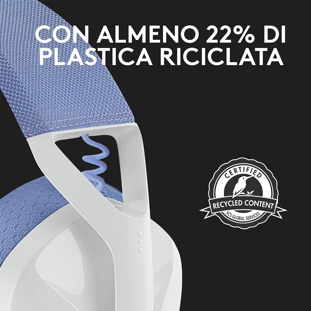Logitech G G435 LIGHTSPEED White Cuffie Gaming Wireless Bluetooth - Cuffie Over Ear Leggere, Microfoni Integrati