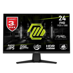 Monitor Gaming MSI MAG 244F 24" Rapid IPS 200Hz - - 1920 x 1080 Full HD (1080p) @ 200 Hz - Fast IPS