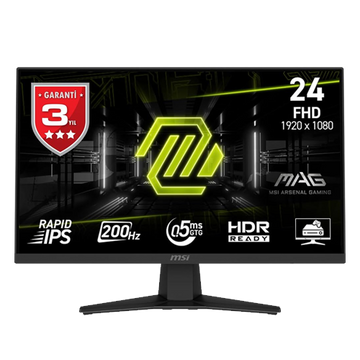 Monitor Gaming MSI MAG 244F 24" Rapid IPS 200Hz - - 1920 x 1080 Full HD (1080p) @ 200 Hz - Fast IPS