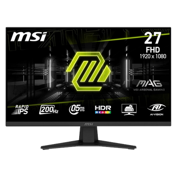 Monitor Gaming MSI MAG 274F Monitor Gaming 27" FHD, 1920x1080 Pannello Rapid IPS, 200Hz, 0,5ms (GtG), HDR Ready, Eye Care, AI Vision, HDMI 2.0b, DP 1.2a