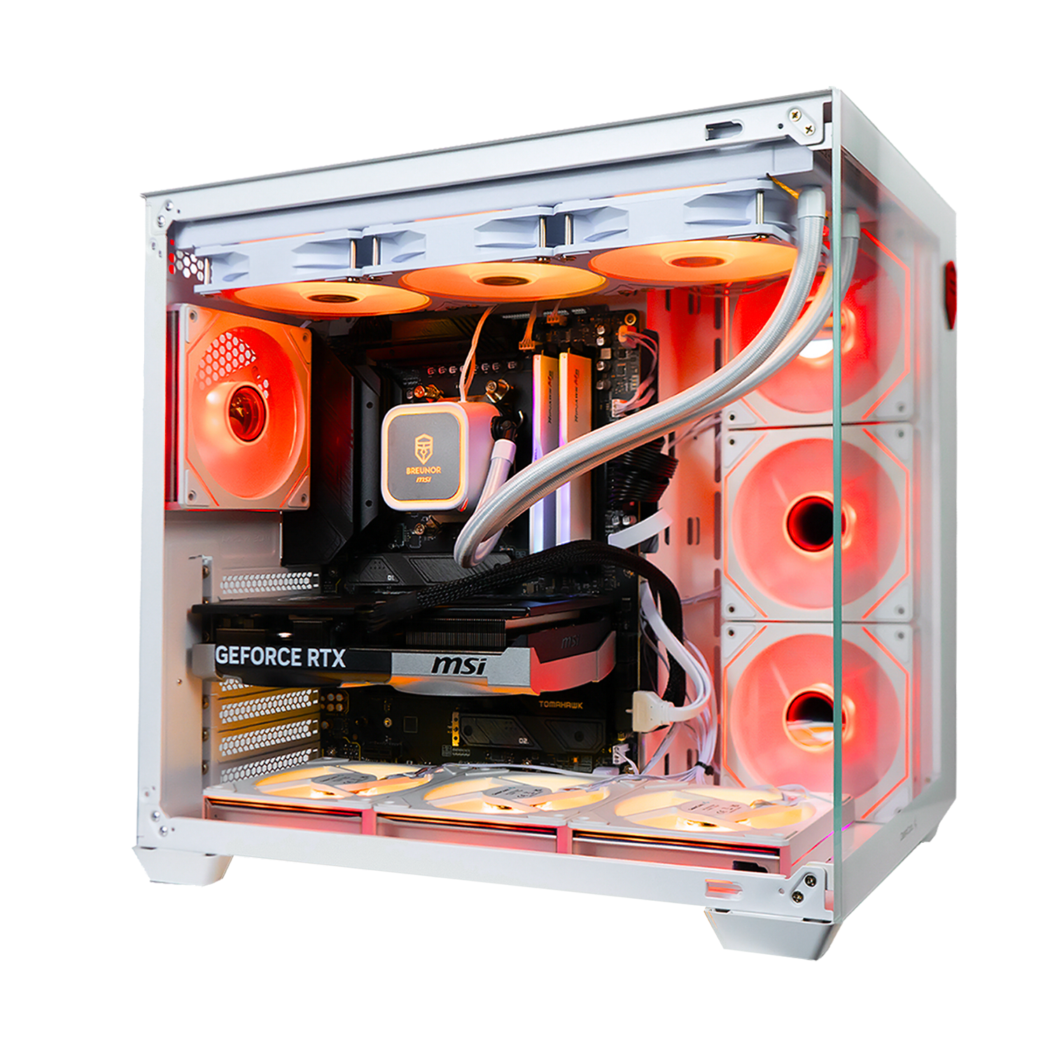 BREUNOR BALDER - PC Gaming Ryzen 7 7800X3D, RTX 5070 12GB, RAM 32GB DDr5 6000MHz, SSD 2000GB NVMe, Dissipatore a Liquido 360mm, Windows 11 PRO