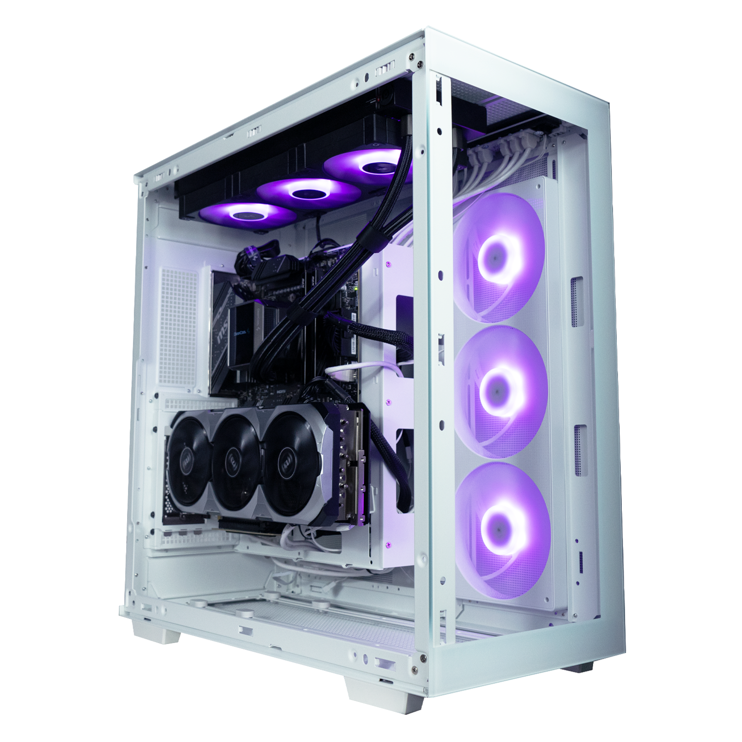 BREUNOR ICEFLOW - PC GAMING Intel i9 14900K 24 cœurs jusqu'à 6,0 GHz, RTX 4070 SUPER 12 Go, RAM 32 Go DDR5 6000 MHz, SSD 1000 Go, dissipateur liquide LED 360 mm, Windows 11 PRO