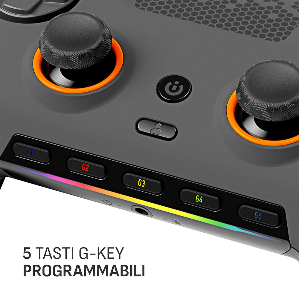 Controller SCUF Envision PRO Controller Wireless RGB per PC - Steel Gray - Cinque tasti G rimappabili - Paddle posteriori rimappabili - Trigger istantanei