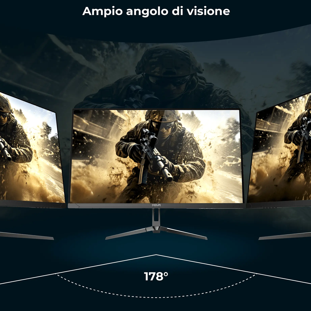 Monitor Gaming Multimediale Noua HorusX 23.8″ FHD 180hz RGB - 1920 x 1080 Full HD (1080p) @ 180 Hz - Fast IPS - Con Casse Integrate