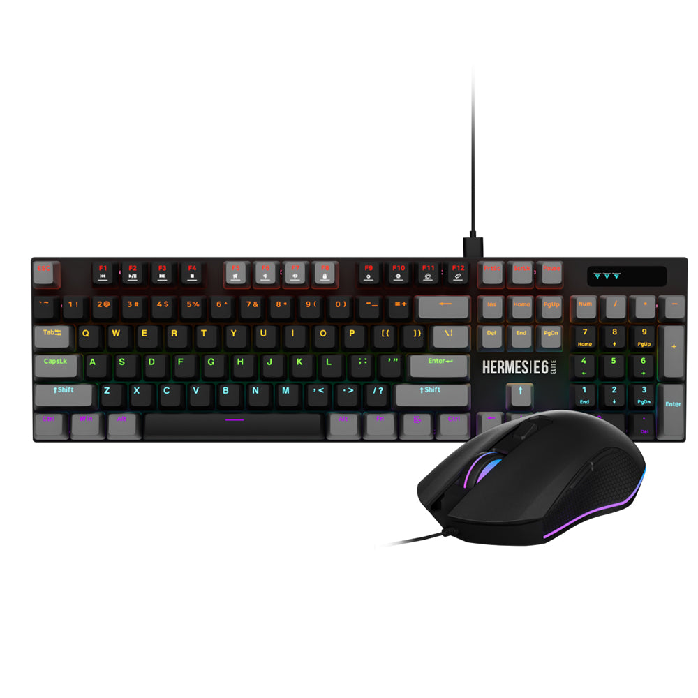 KIT TASTIERA E MOUSE MECCANICA GAMDIAS HERMES E6 ELITE , RETTROILLUMINATA