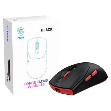 msi Forge GM340 Wireless Black Mouse Gaming Wireless Wired 12000 DPI , autonomia 82 ore, latenza 1 ms, 57g