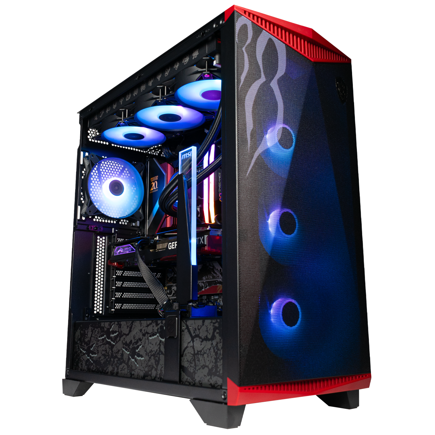 BREUNOR HUNTER V3 - PC Gaming Intel i9 14900K 6.00Ghz, Rtx 4080 SUPER 16 Go, Ram 32 Go 6000 MHz DRR5, SSD NVMe 1000 Go, dissipateur thermique liquide 360 ​​mm, Windows 11 pro