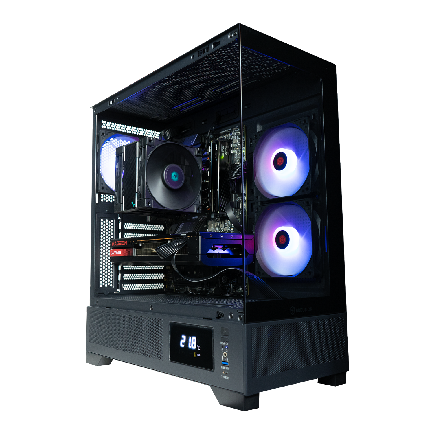 BREUNOR TOGA - PC Gaming Ryzen 5 9600X, RX 9070 16GB, RAM 32GB DDr5 6000MHz, SSD 1000GB NVMe, Tower Heatsink, Windows 11 PRO 