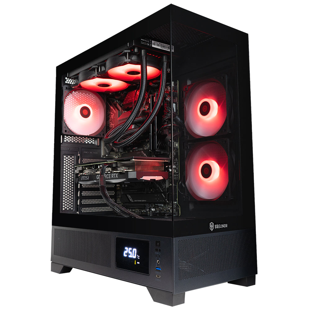 BREUNOR AVALON EXPRESS - PC GAMING i7 12700F 12 cœurs jusqu'à 4,90 GHz, RTX 4060Ti 8 Go, 32 Go de RAM DDR4, 1000 Go NVMe SSD, dissipateur thermique liquide 240 mm, Windows 11 Pro